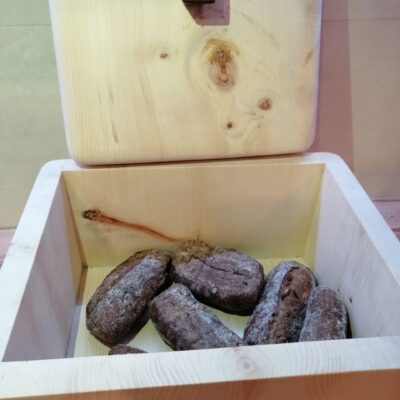 Lesena uniktna škatla iz cemprina za kruh